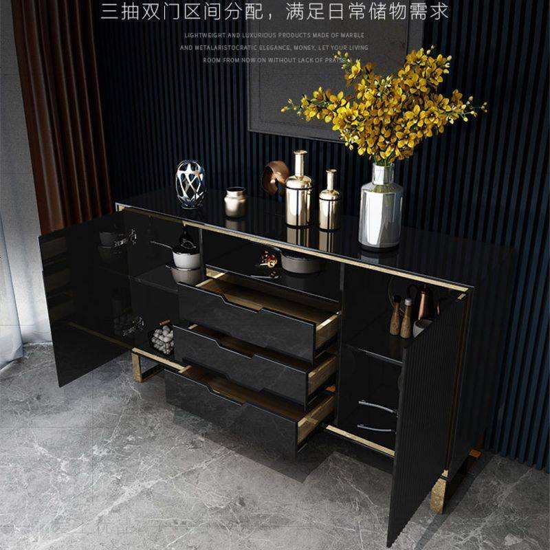 餐边柜轻奢后现代玄关柜酒柜简约餐厅多功能茶水柜烤漆客厅储物柜