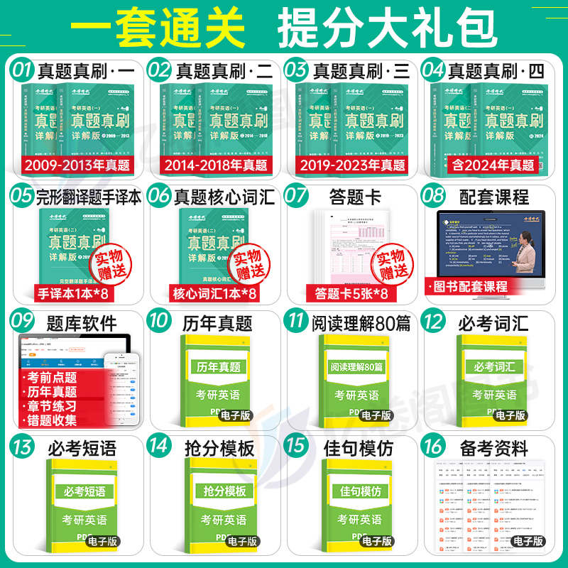 (英一)2025刘晓艳真题详解4本[09-24]+单词+语法长难句 [正版]金榜绿皮书2026年考研真题真刷英语一英二解