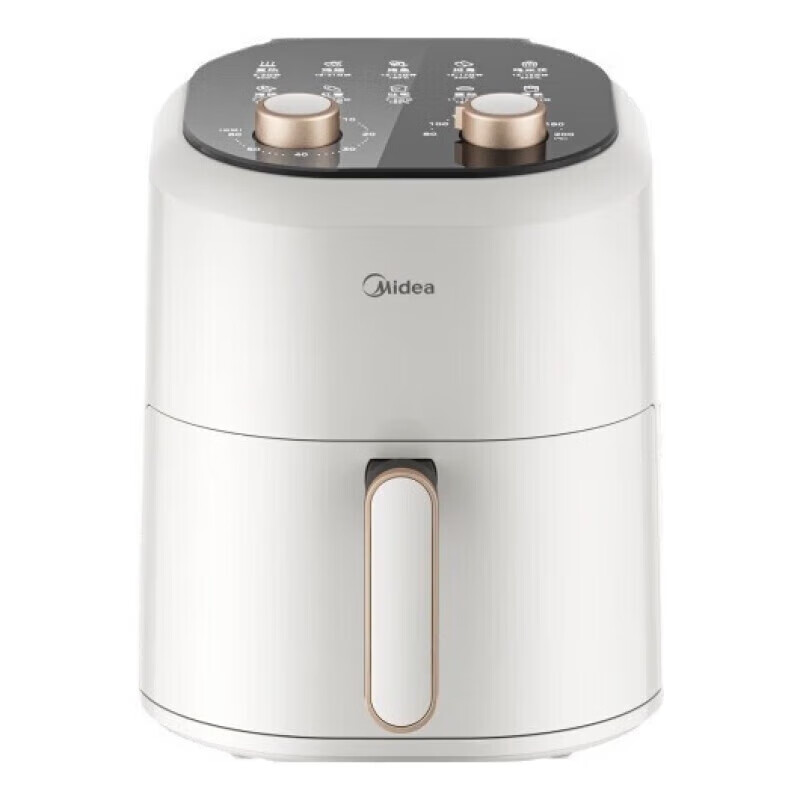 美的450W智能控温空气炸锅MF-KZE4501BD健康低脂烹饪便捷易洁