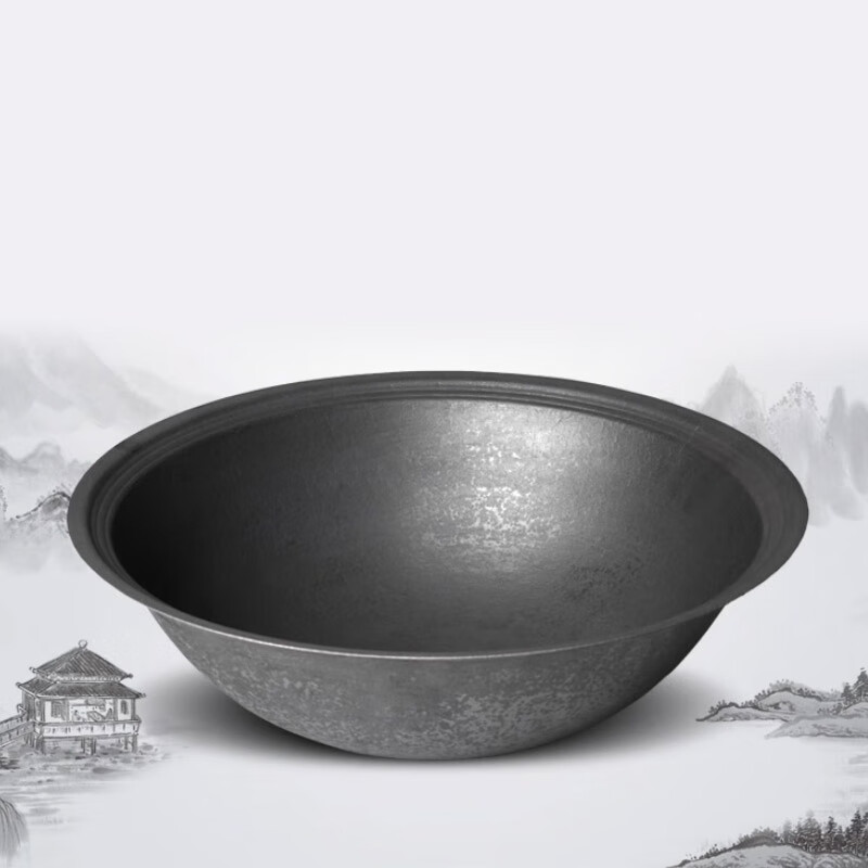 全适铸铁大铁锅老式商用大八印圆底炒锅农村柴火灶饭店食堂灶台锅72cm高清大图