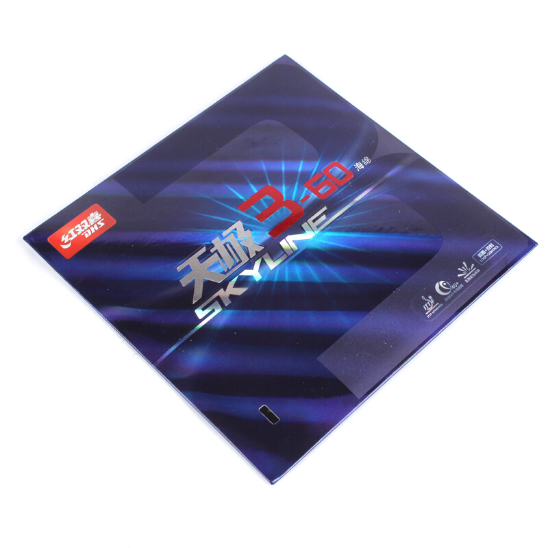 红双喜(dhs) 乒乓套胶天极3-60 tg3-60 强烈旋转 反胶套胶单张 黑色37