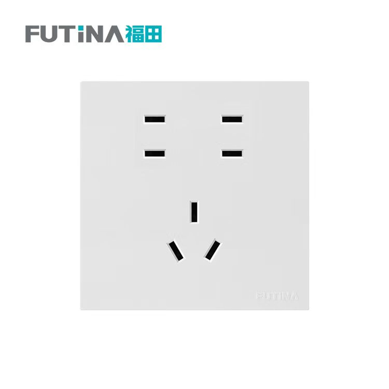 福田 插座 大面板家用墙壁插座面板 7孔10A 单位:个高清大图