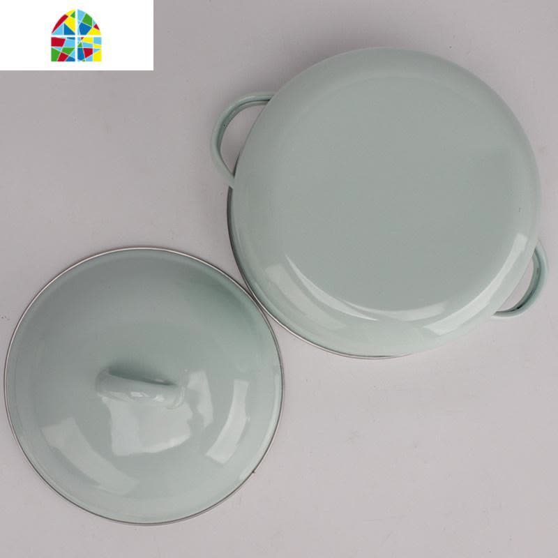 尺寸补全了[16-24]珐琅马卡龙绿搪瓷泡面碗宿舍小汤锅煮食锅 FENGHOU 16cm薄荷绿[搪瓷耳]图片