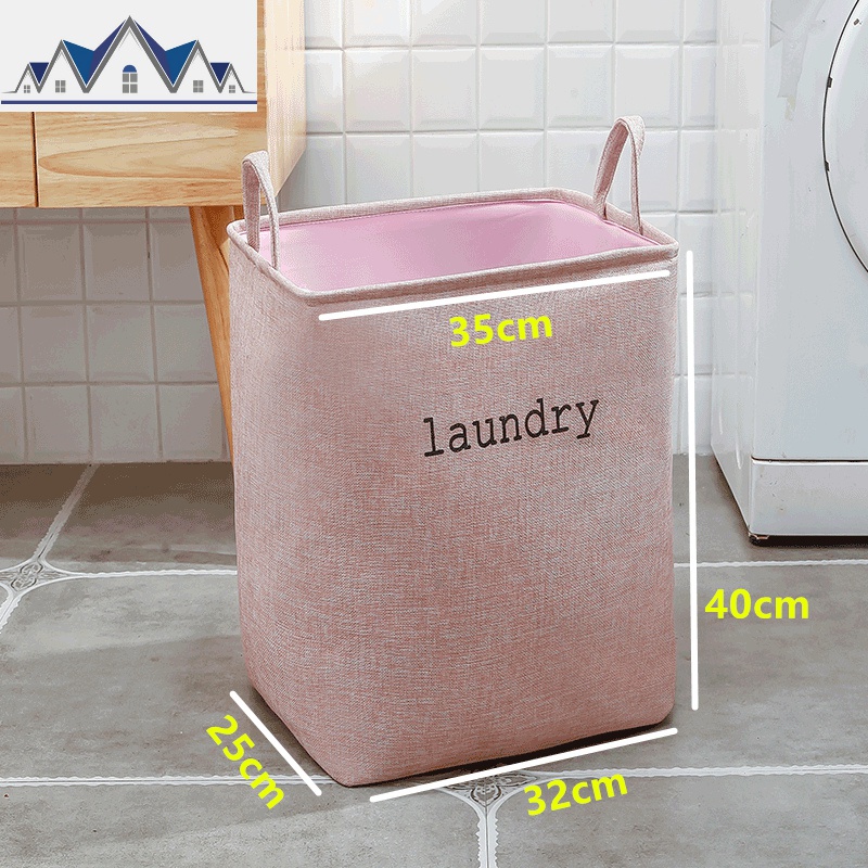 折叠大号棉麻布艺脏衣篮篓洗衣篮子家用衣物玩具放脏衣服收纳筐 三维工匠收纳篮 仿麻粉色中号