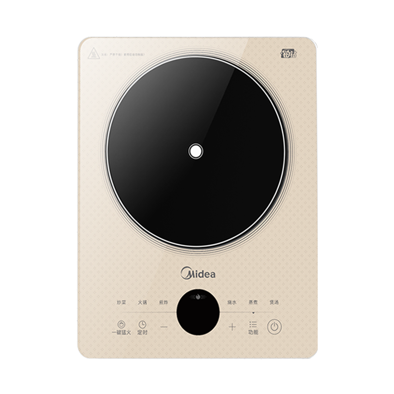 美的(Midea)电磁炉家用多档调节火锅炉铂钻系列2200W大功率恒匀火加热猛火爆炒定时电磁灶防水大面板智能E22B21高清大图