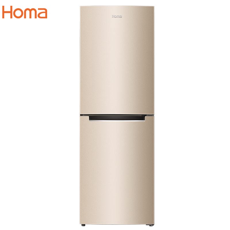 奥马(Homa)228升双门冰箱 家用风冷无霜 双开门式 电脑精准控温 节能省电静音 BCD-228WH金色