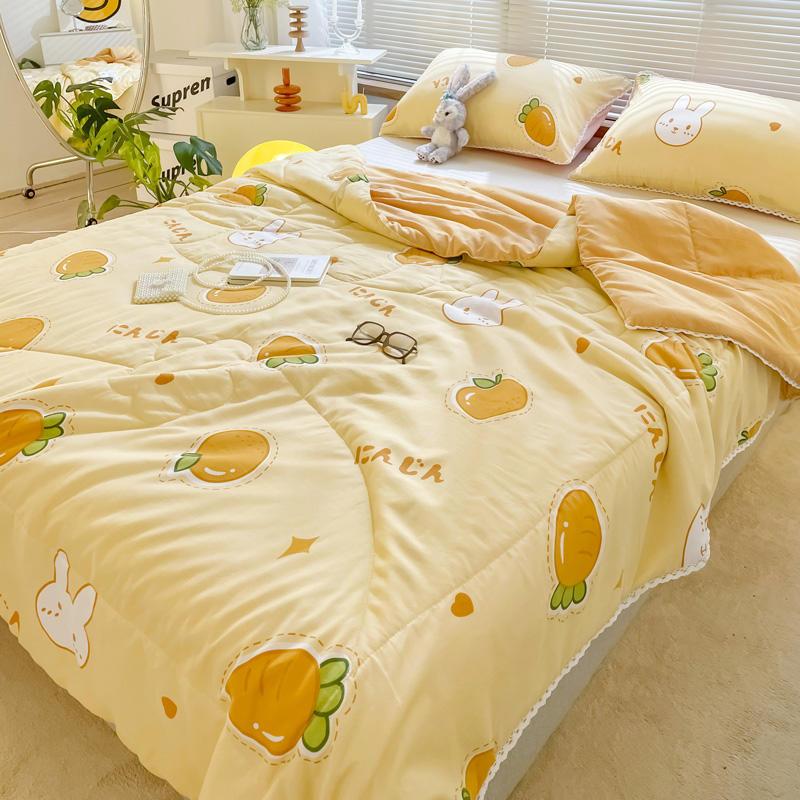 ins小清新夏被亲肤水洗棉被子被芯单夏被单双人夏天可机洗