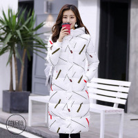 简妮薇(JIANNIWEI)羽绒棉服女中长款2019新款韩版秋冬季棉衣过膝加厚棉袄连帽外套羽绒服女