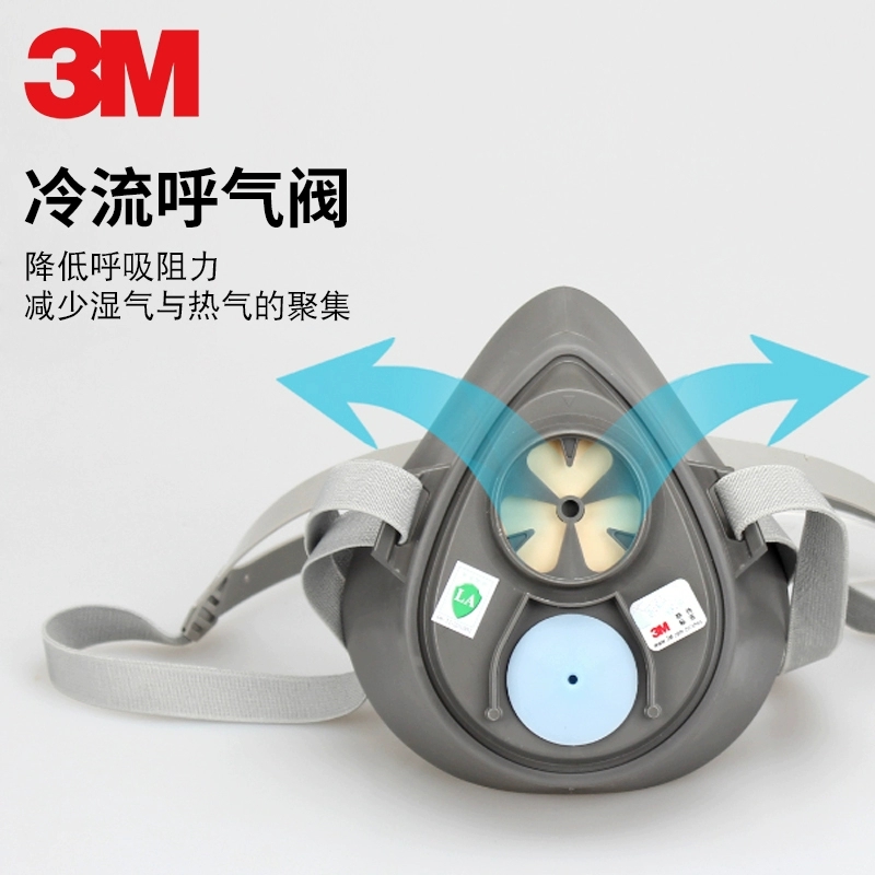 3M 3200自吸过滤式防毒面罩防粉尘面具半面罩防护主体高清大图
