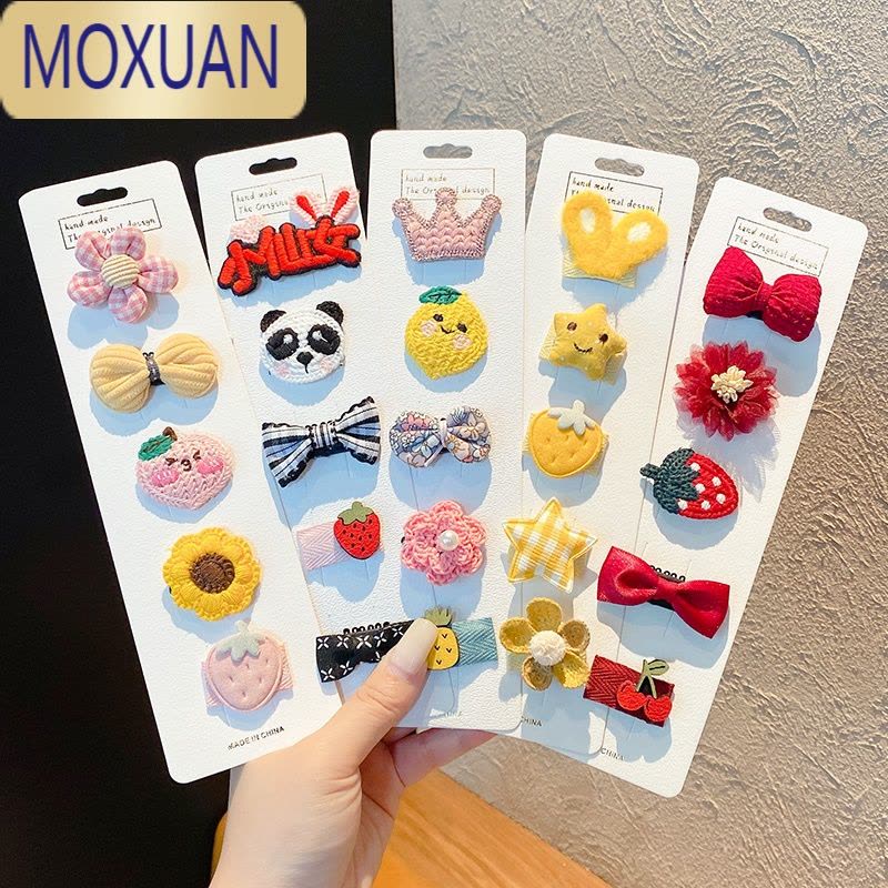 MOXUAN婴幼儿不伤发胎毛夹发饰宝宝可爱婴儿发卡夹子儿童刘海碎发夹头饰图片