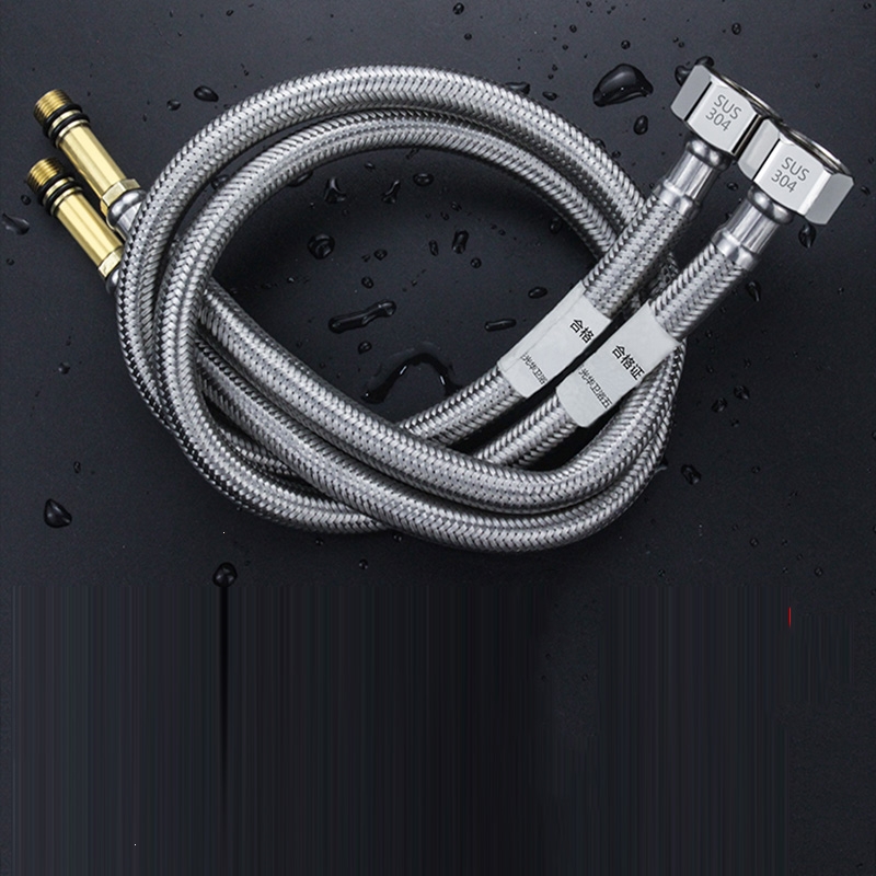 古达水龙头软管冷热进水管304不锈钢编织上水管家用加长尖头连接管子