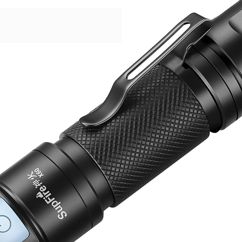 supfire x60变焦远射强光USB充电式户外防身手电筒