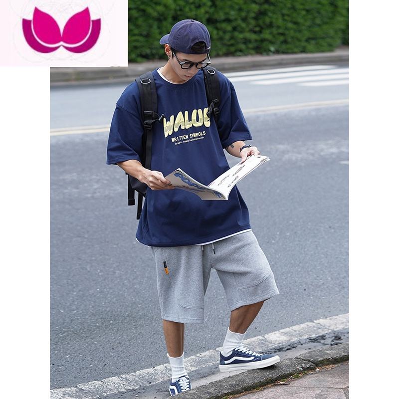 七斓东京衣柜纯色宽松休闲cityboy短裤男夏季日系潮牌运动五分裤