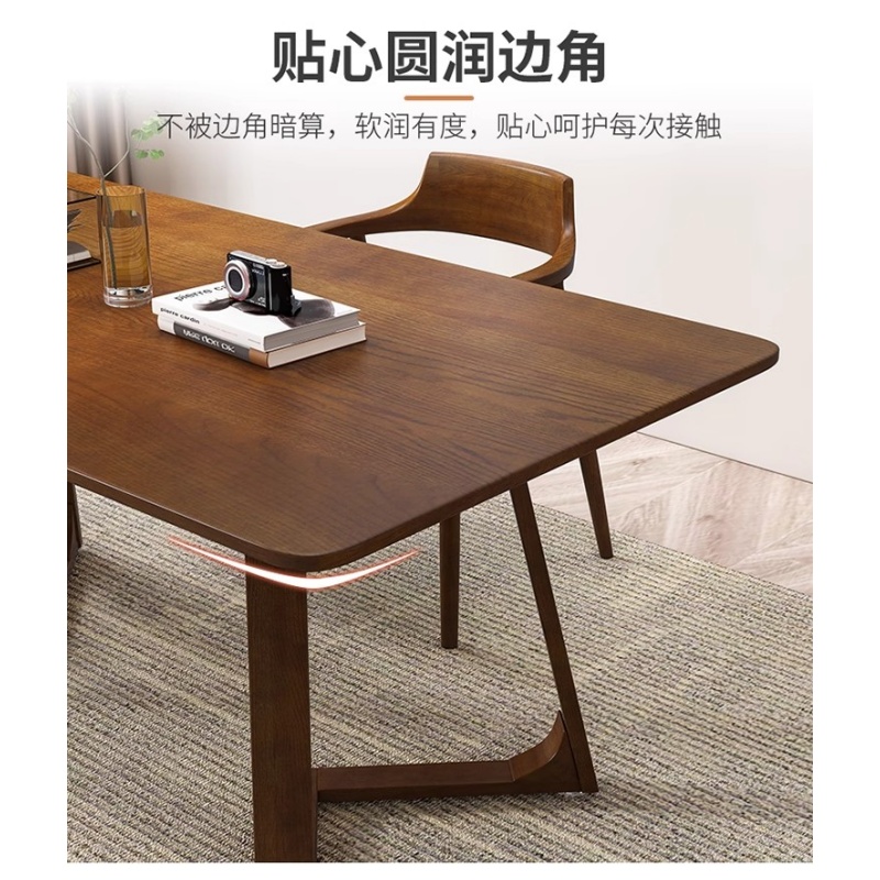 悦兴诚实木餐桌一桌六椅套高清大图