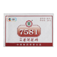 茶窝茶叶 中粮茶叶 2014年中茶 7581 单片装 普洱熟茶 250克 单砖 云南普洱茶 砖茶 熟普 勐海普洱茶砖