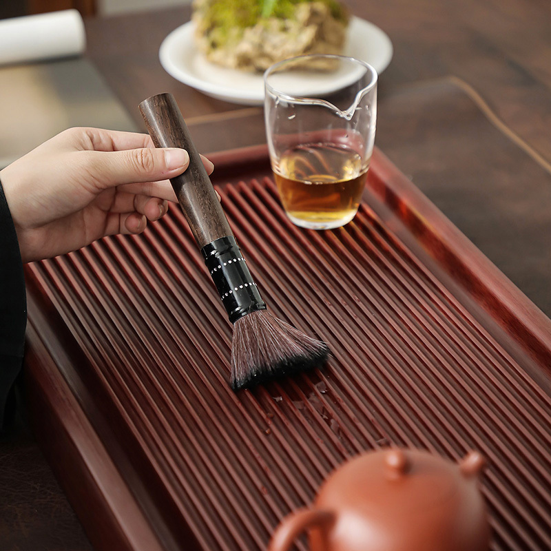領藝 优选电木茶盘电胶木家用高端大号茶台整块排水式简约茶海不含茶具 典雅红电木茶盘