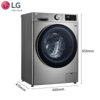 LG FCX90Y2T 9公斤AI智能变频直驱全自动滚筒洗衣机470mm超薄机身 蒸汽洗除菌 一级能效 智能微联 碳晶银