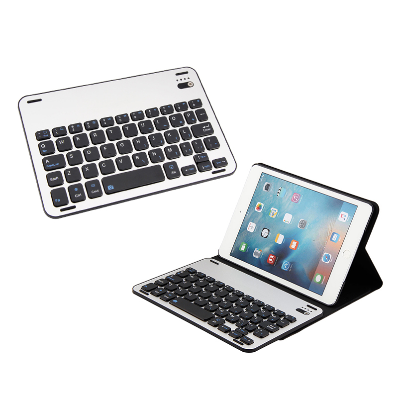 HIGE/纤薄铝合金无线蓝牙键盘带保护套皮套 适用苹果iPad mini2/3/4 太空蓝 ipad mini 2/3