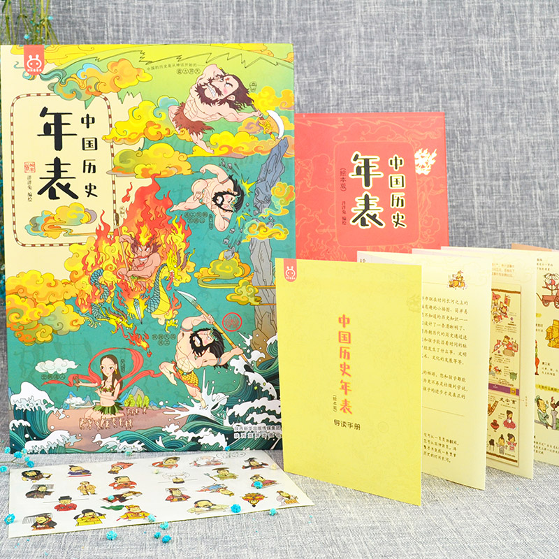 中国历史年表 [正版] 中国历史年表绘本版洋洋兔系列6-14岁少年儿童bi读课外历史百科全书中国大事件串联思维导图中国历高清大图