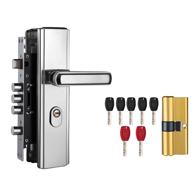 吉迎尚品 防盗门锁房门锁入户门锁 上提快速锁门 套高清大图