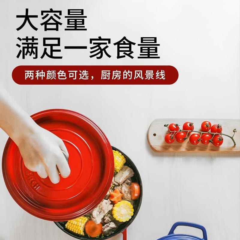 康巴赫LPB-YT22B 溢彩珐琅铸铁汤锅3L