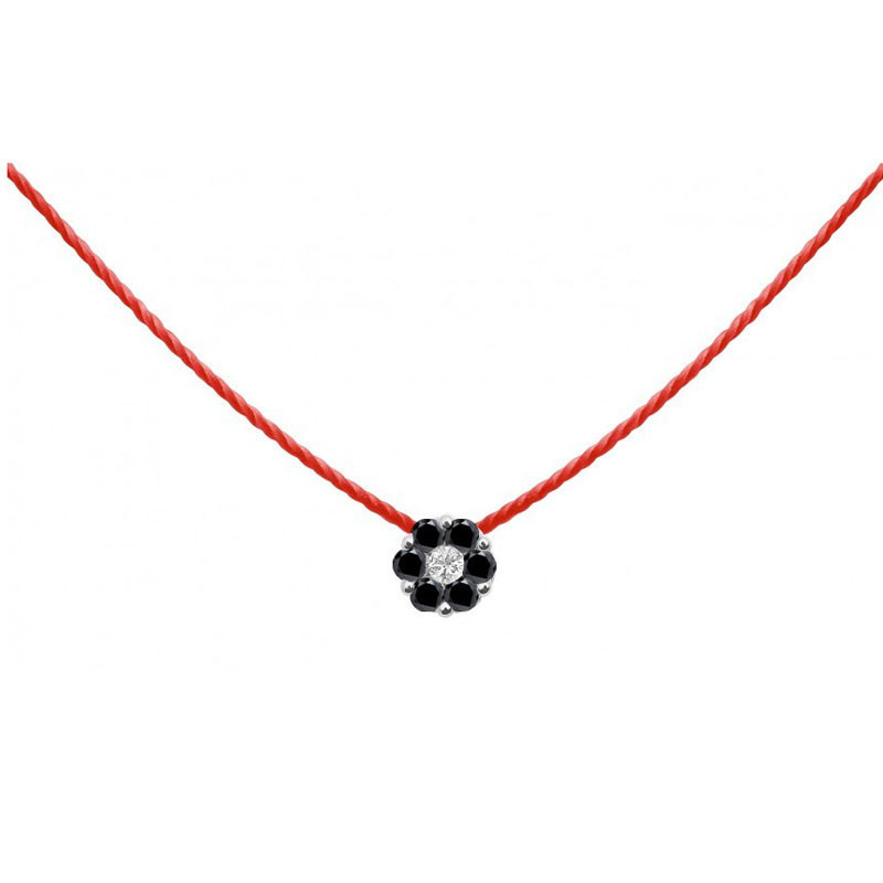 redline红线欧洲直邮女士新款18k白金镶钻红绳项链自戴20zxab