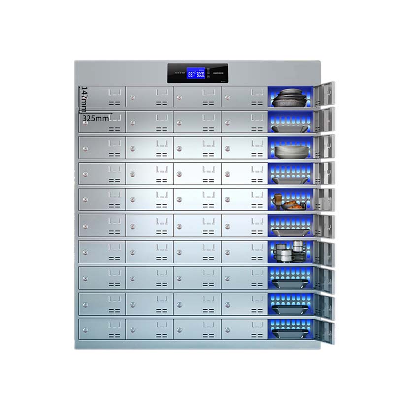 乙壬不锈钢员工食堂消毒碗柜餐厅紫外线高温餐盘餐具柜多格饭盒储物柜50门餐盘柜 紫外线消毒