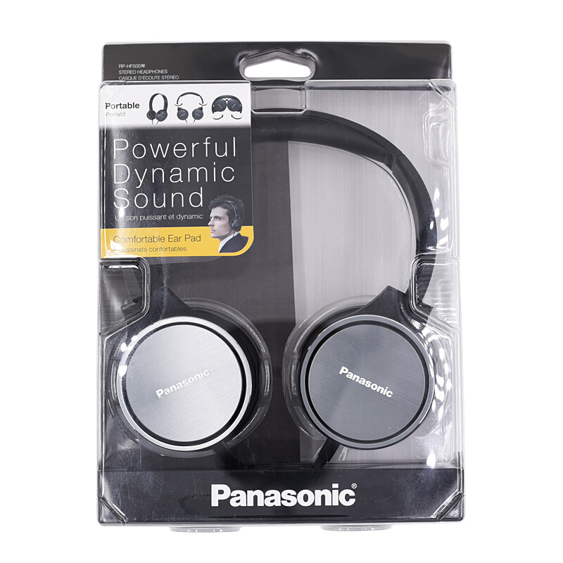 松下(Panasonic)RP-HF500GC HF系列 头戴式耳机 黑色