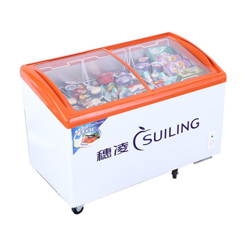 卧式小冰柜商用玻璃门展示柜便利店急冻雪糕柜速冻柜保鲜柜单温冷冻
