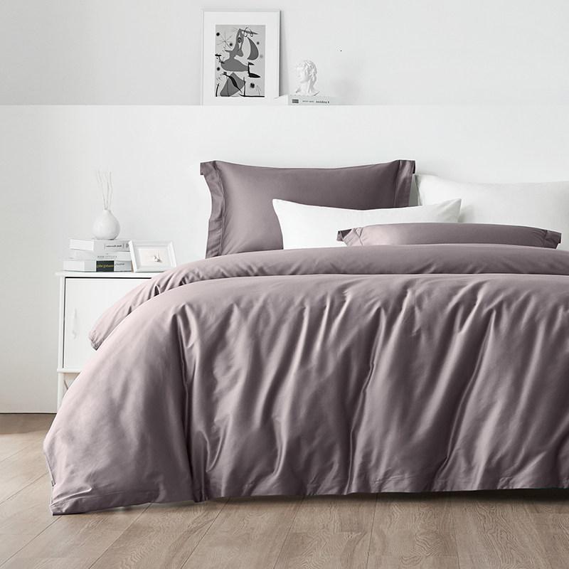 家柏饰(CORATED)四件套全棉全棉床上用品床单被套100支简约北欧风被单 浅降紫 1.5m/1.8m床四件套【适用200×230cm被芯】