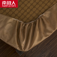 南极人(NanJiren)家纺 夏季清爽凉席/凉枕套件床笠款仿藤席二三件套 床上用品罗马格图案夏凉席套件可折叠空调席子