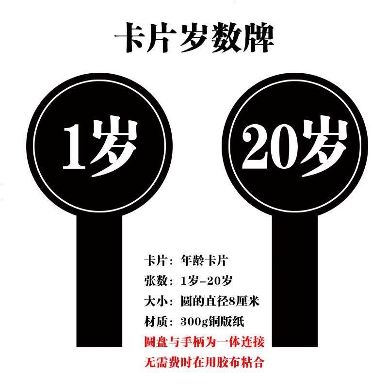 桶帅创意礼品生日牌岁数卡生日岁数牌卡牌1到25岁礼物标签年龄生日贴岁数牌卡片款带手柄 1 20 岁 黑底白字 价格图片品牌报价 苏宁易购炫彩印景百货专营店