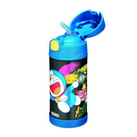 膳魔师THERMOS 儿童 保温用品 保温吸管杯小孩学饮杯婴儿训练杯宝宝便携防漏不锈钢水杯 F4013 DRM001