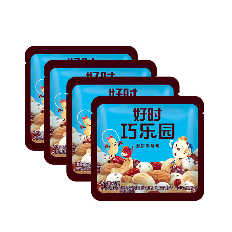 好时巧乐园104g 曲奇奶香白巧克力果干休闲零食(26g*4包)