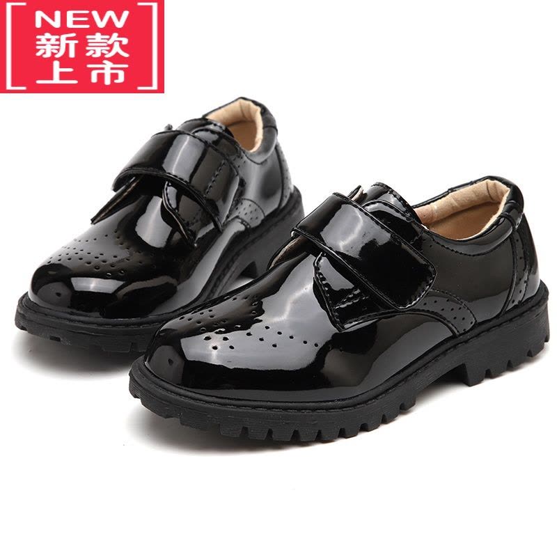 可莉允童鞋男童皮鞋黑色英伦风中大童新款儿童学生小男孩白色演出鞋运动休闲鞋图片
