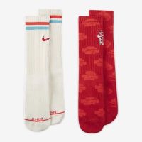 NIKE耐克袜子运动休闲舒适透气男女中筒袜2双装FZ6518-900 D FZ6518-900 S