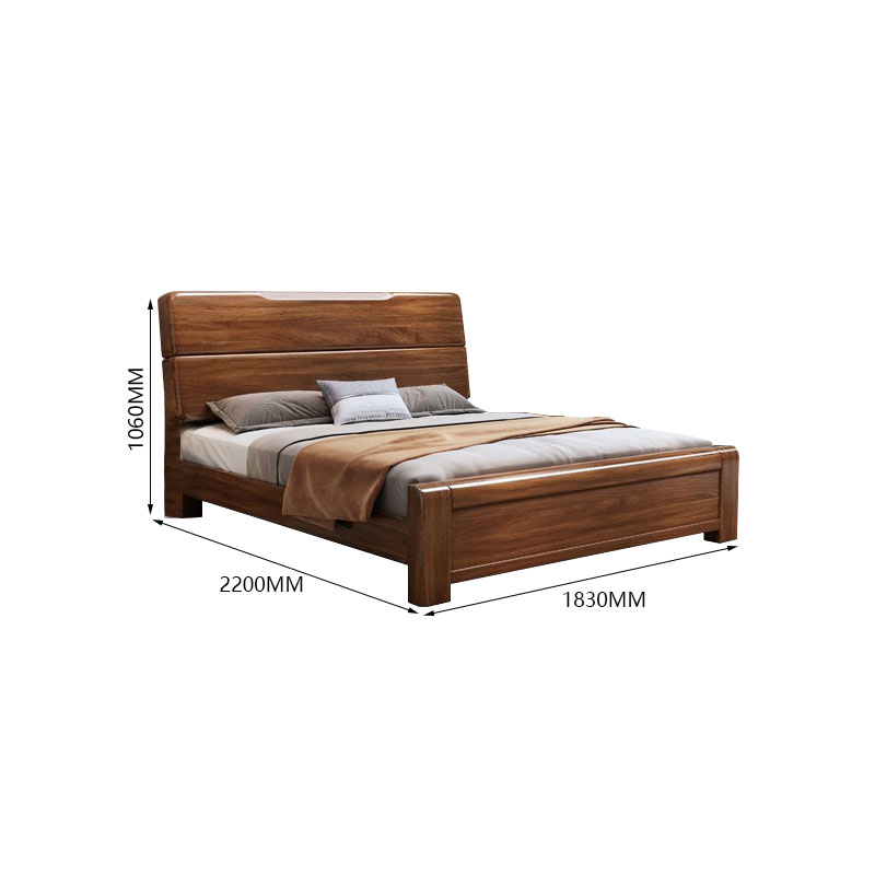 中豫鑫泽 ZYXZ4022723实木床1.8米单人床胡桃木高清大图
