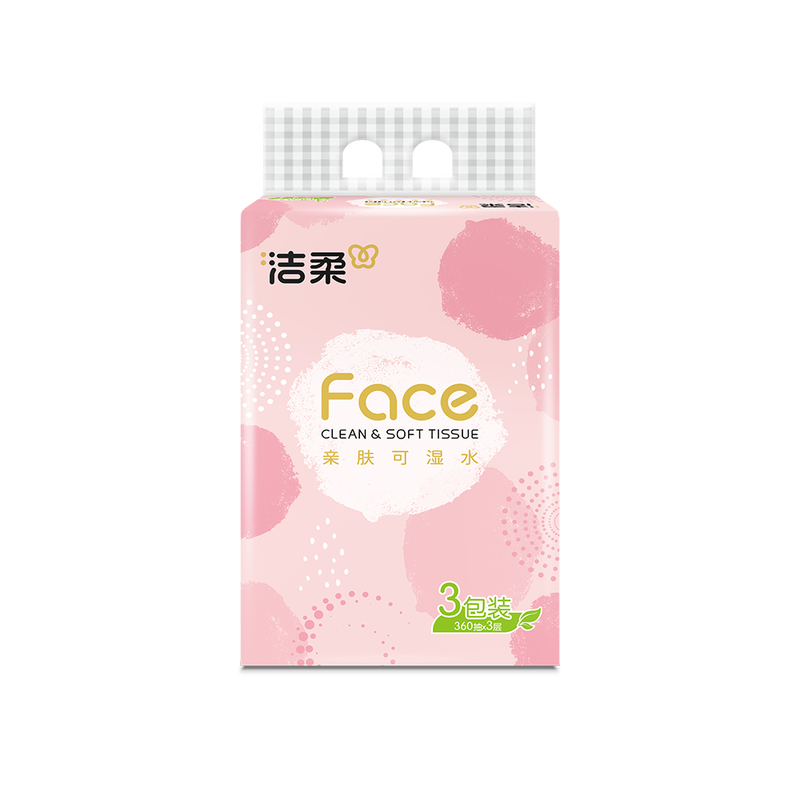 洁柔牌纸面巾粉FACE软抽120抽3层(30包装) 30包/箱PR273-03A