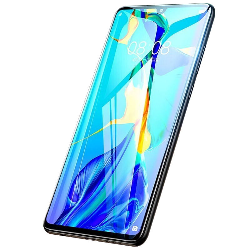 轻万适用华为p30pro钢化膜全屏曲面高清透明防摔贴膜huawei手机保护膜全玻璃高清大图