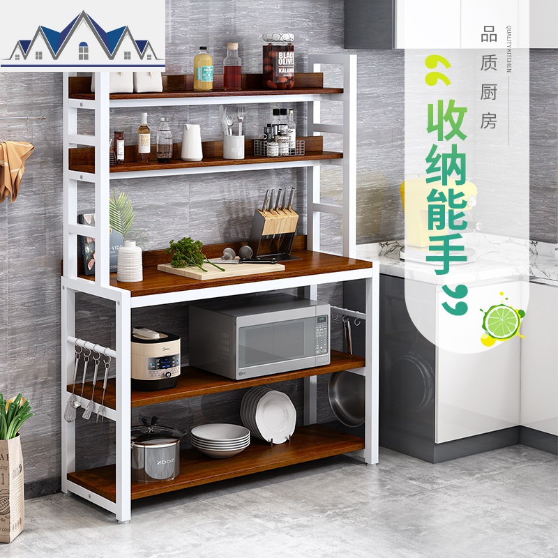 厨房置物架多层落地储物收纳碗柜家用餐边橱柜放锅烤箱微波炉架子 三维工匠高清大图
