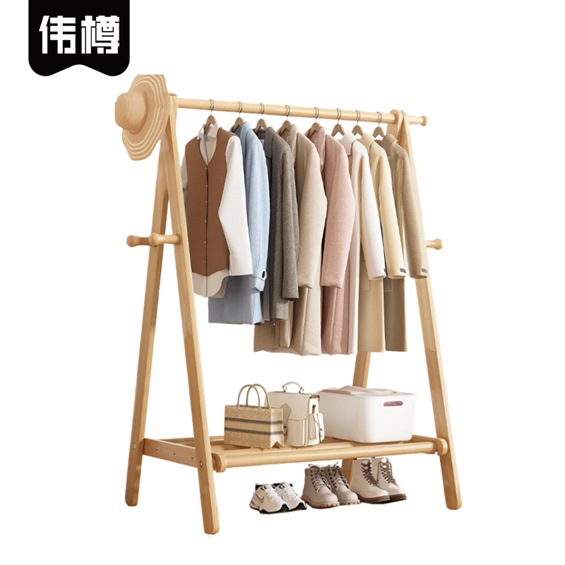 伟樽实木挂衣架80*47*148cm个高清大图