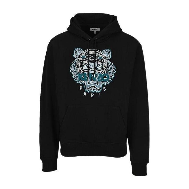 高田贤三(Kenzo)纯棉Tigerlogo刺绣连帽卫衣男运动百搭套头休闲宽高清大图