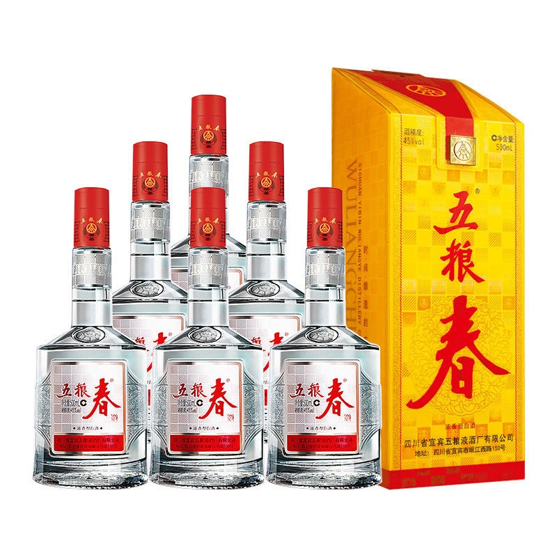 五粮液 五粮春 45度 500mL*6整箱装 浓香型白酒 第一代