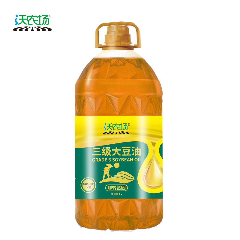 沃农场非转基因三级大豆油5L/桶高清大图