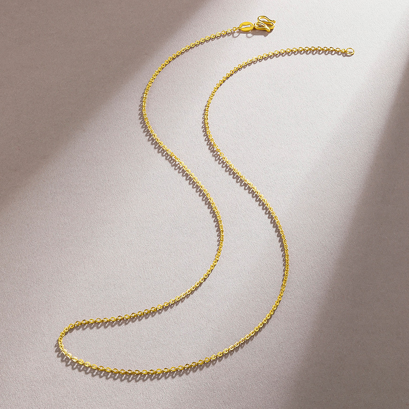 周六福zhouliufu黄金项链女足金999时尚o字链细链计价aa050094