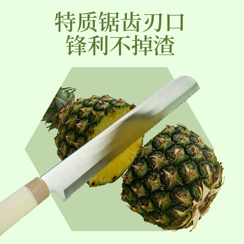 张小泉本臻系列不锈钢瓜果刀水果刀西瓜刀面包刀(带鞘)D100931高清大图