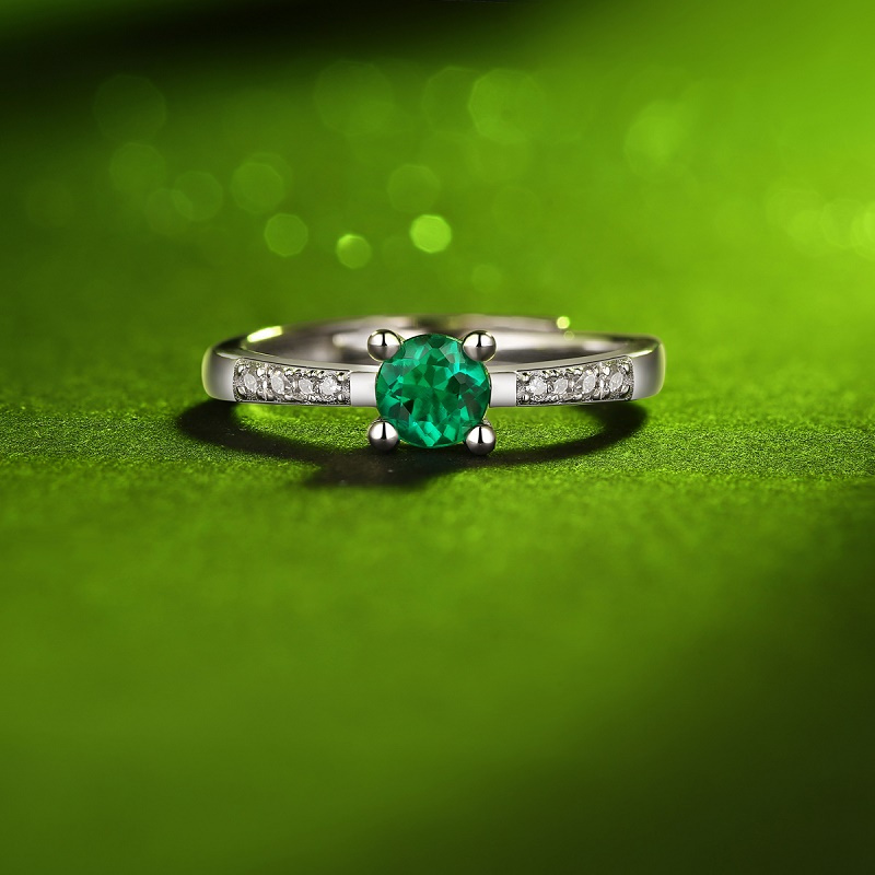 玖钻珠宝 925 银如茵时尚钻戒 R10736高清大图