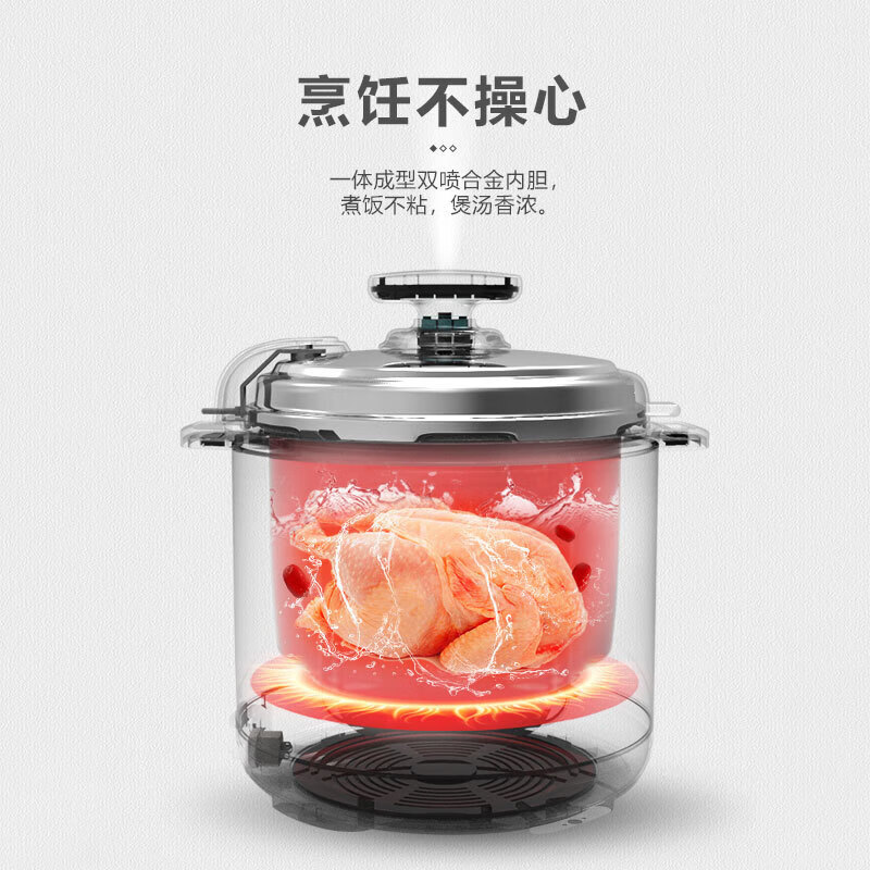 龙的(longde) LD-YL501A 电压力锅5升高压锅 家用电高压锅电饭锅煮饭煲汤 红色高清大图