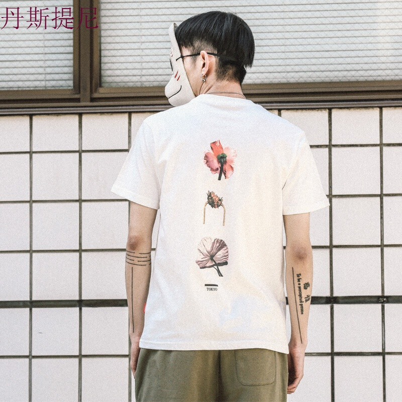东京衣柜男装原创夏季新款日系男士印花短袖T恤原宿情潮流体恤男