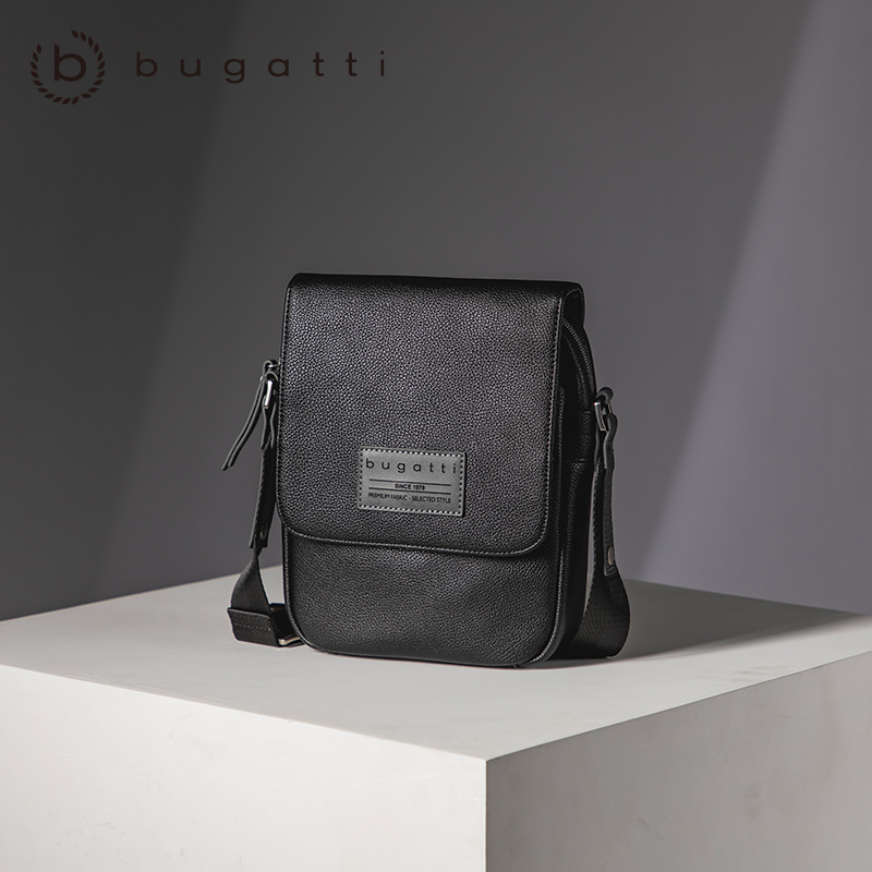 bugatti 德国轻奢品牌 简约皮革男包竖款男士轻商务小挎包休闲单肩斜